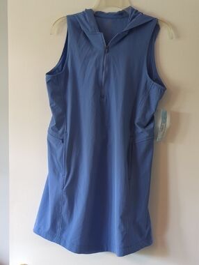 Laguna B Blue Hooded Sleeveless Swim Coverup